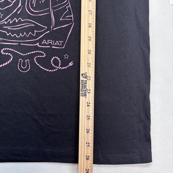Ariat Womens Black Boyfriend Short Sleeve T Shirt Small New‎ Cowboy Boot Graphic - Picture 7 of 10